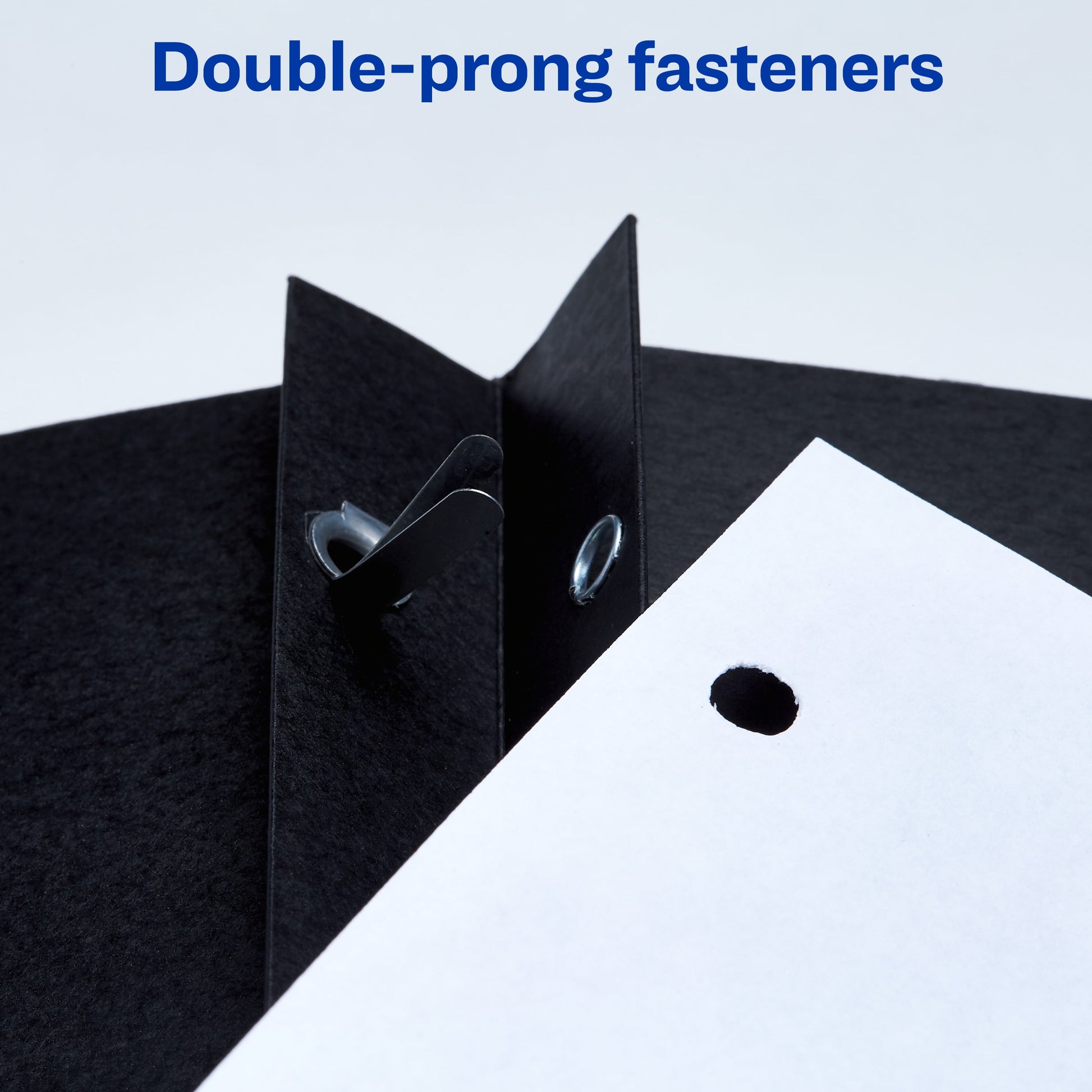 Two Pocket Folders with 3 Prong Fasteners, 25 Black Folders (47978)