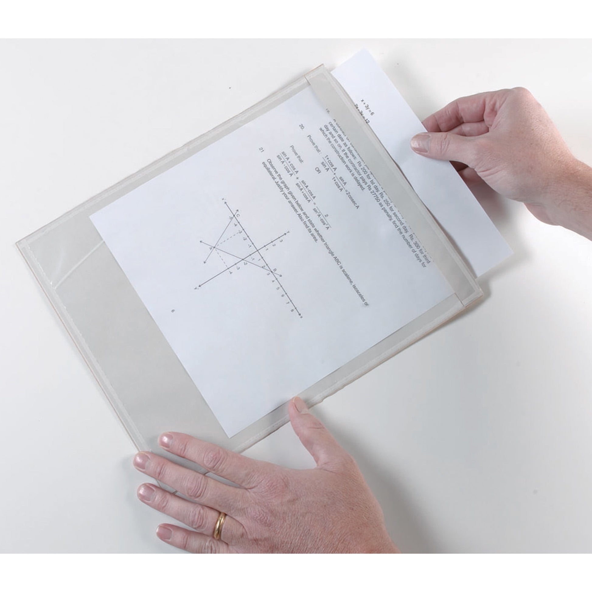 Ashley Productions Clear View Self-Adhesive Document Pocket 9" x 12", Pack of 12