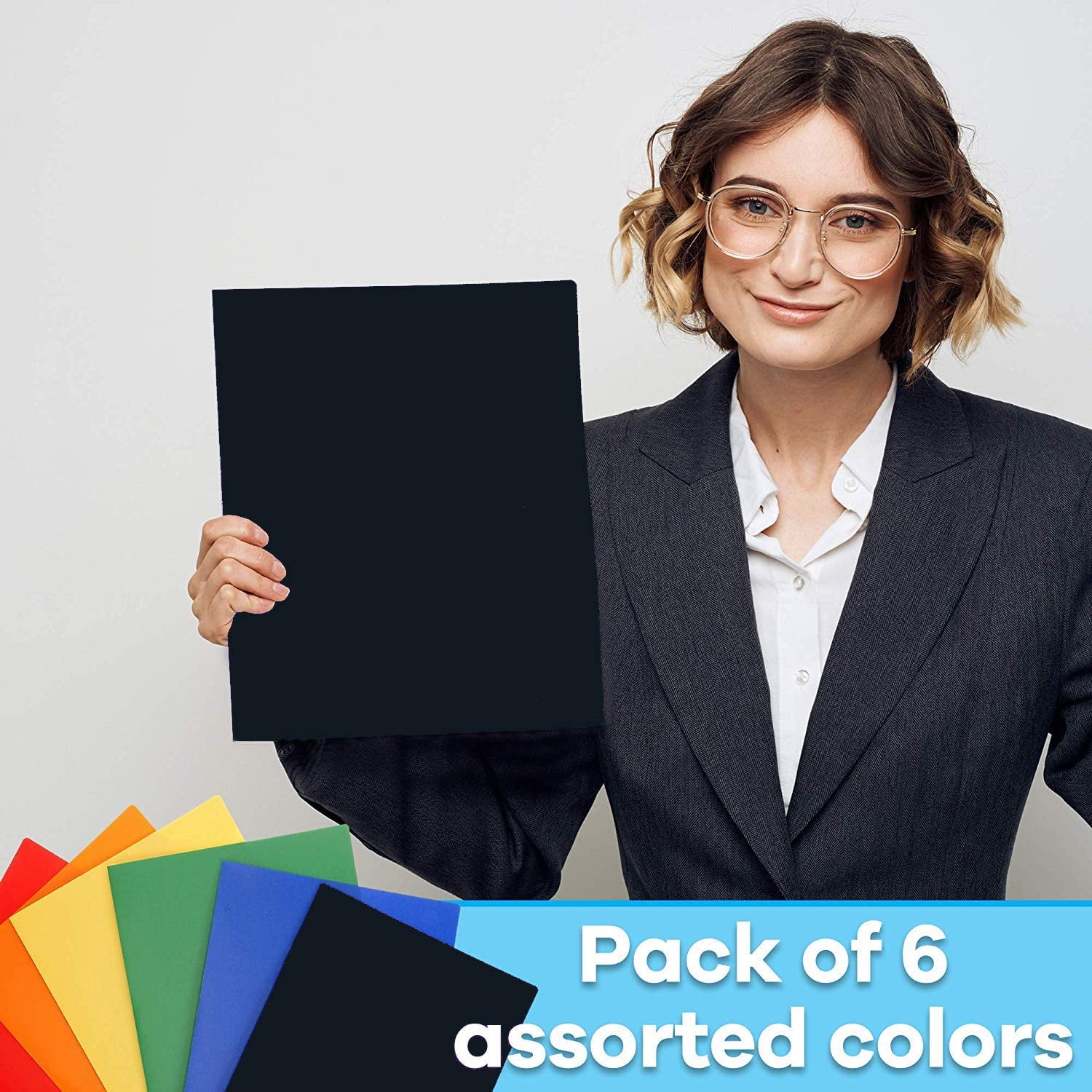 Trail Maker Letter-Sized Paper Folders with Pockets, Multicolor, 50 Pack