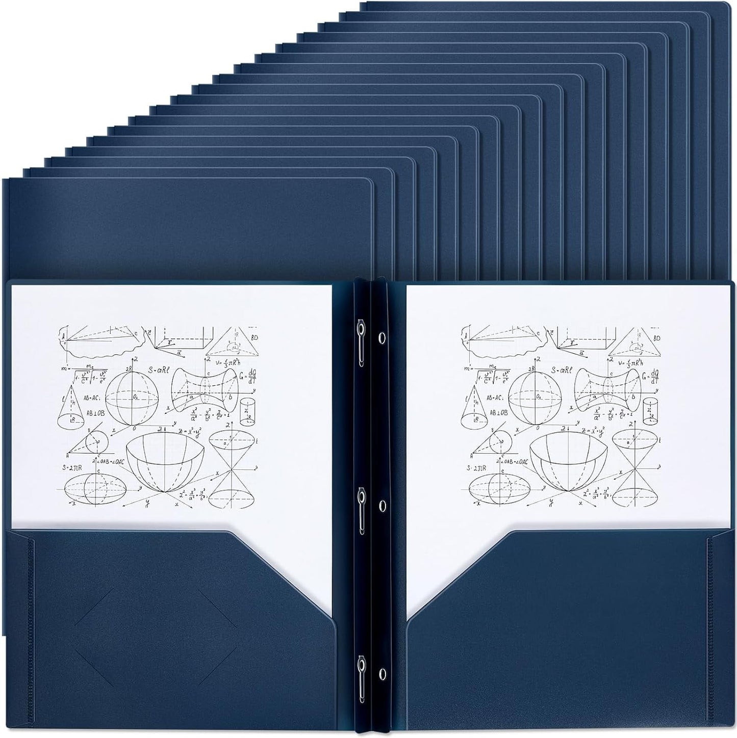 100 Pcs Plastic Folders with Pockets and Prong Folders with Prongs Plastic Folders with 2 Pockets Pocket Folders for Office, School for Students, Teachers, Office Workers (Colorful)