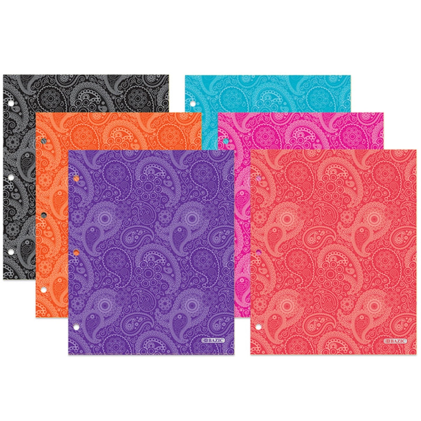 BAZIC 2 Pockets Paper Folder, Polka Dot Portfolio, Document Folders, 6-Pack