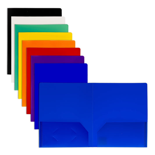 BAZIC Solid Color 2-Pockets Poly Portfolio [3158]