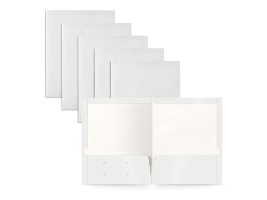 Better Office Products - Pocket folder - 2 compartments - for Letter A Size (8.5 in x 11 in) - capacity: 100 sheets - white (pack of 25)