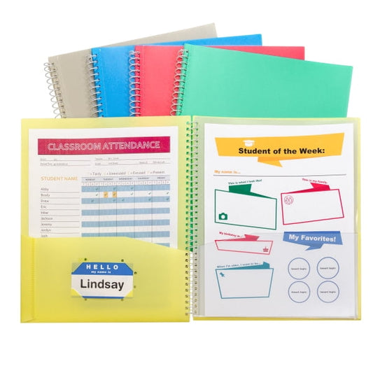 C-line 8-Pocket Spiral-Bound Poly Portfolio (Color May Vary) (Set of 12 Notebooks)