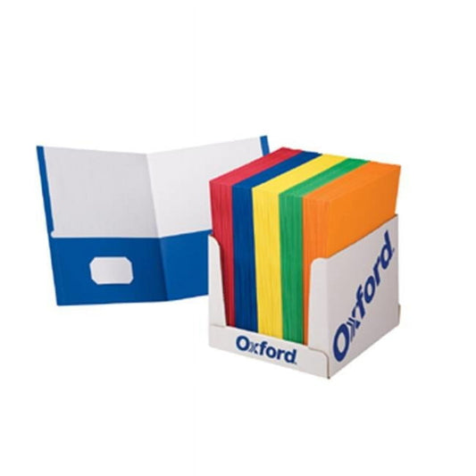Esselte Corporation Assorted Colors School Grade Twin Pocket Folders, 100 Count