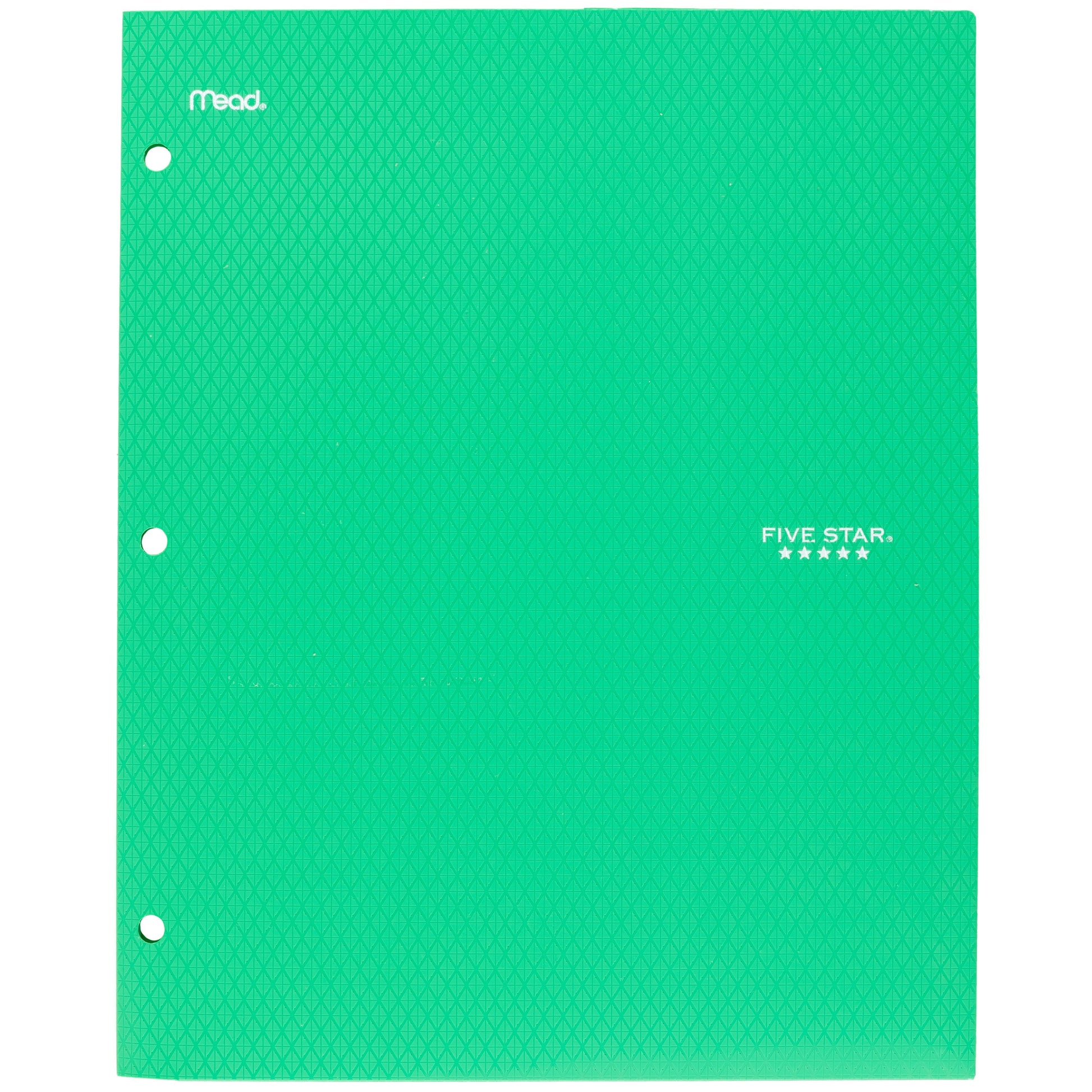 Five Star 2-Pocket Stay-Put Plastic Folder, Green (37451)