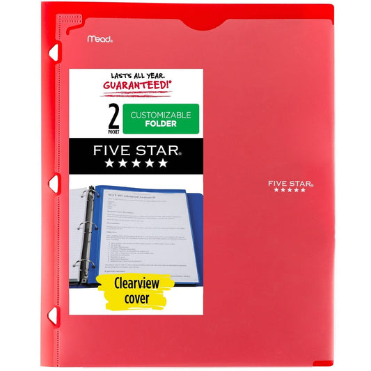 Five Star Poly Customizable Portfolio Fire Red