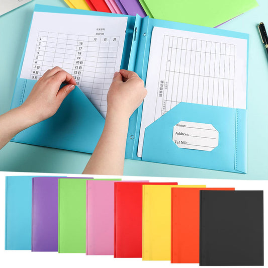Heavy Duty Plastic Letter Size Folders with Pockets - 3-Prong Fastener, 10-Pack, Assorted Colors for Office & School Organization FAJHHA | Black