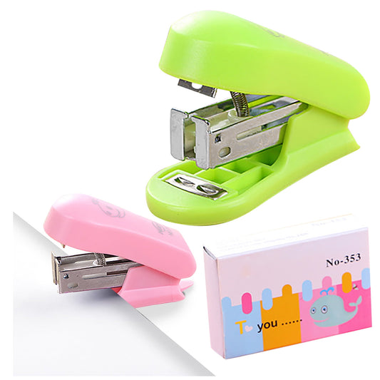 Hxoliqit,Black Chenille Stems Mini Small Stapler Useful Staples Set Office Binding,Green