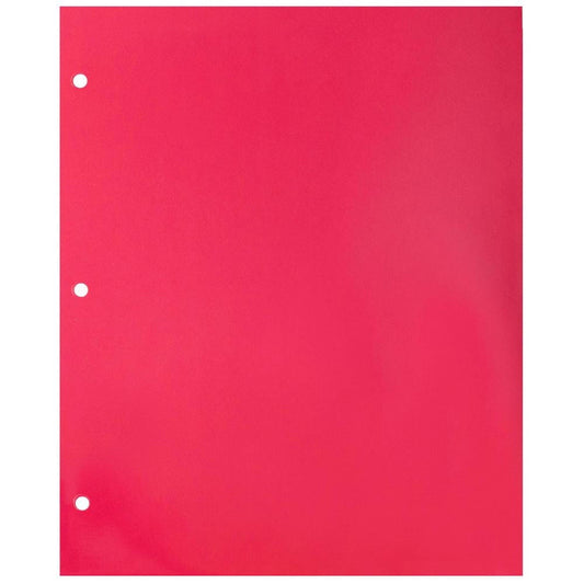 JAM Paper Glossy 3 Hole Punch Folders, Fuchsia Pink, 6 per Pack