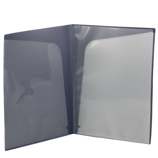 JAM Paper Heavy Duty Plastic Multi High Pocket Folders, 6 Pocket Organizer, Navy, 20/Pack