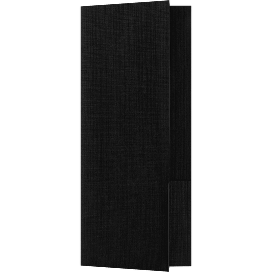 LUXPaper 4 x 9 Mini Two Pocket Folders, Black Linen, 10/Pack