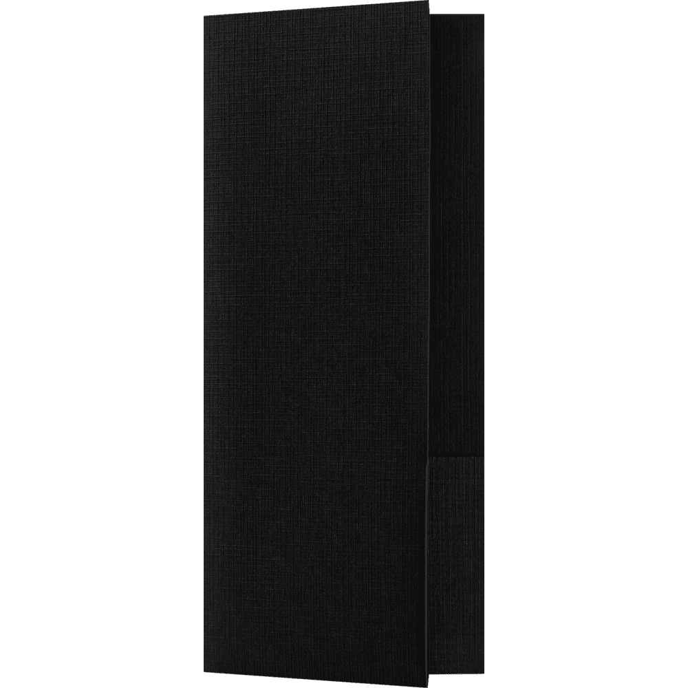 LUXPaper 4 x 9 Pocket Folders, Black Linen, 500/Pack