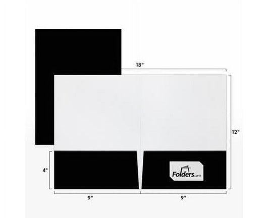 LUXPaper 9 x 12 Presentation Folder, Black Gloss, 25/Pack