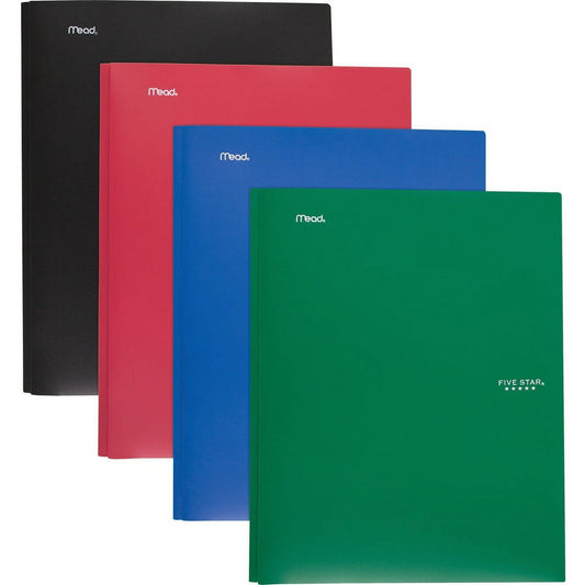Mead Pocket Folder - 3 x Prong Fastener(s) - 2 Pocket(s) - Assorted - 4 / Pack | Bundle of 2 Packs