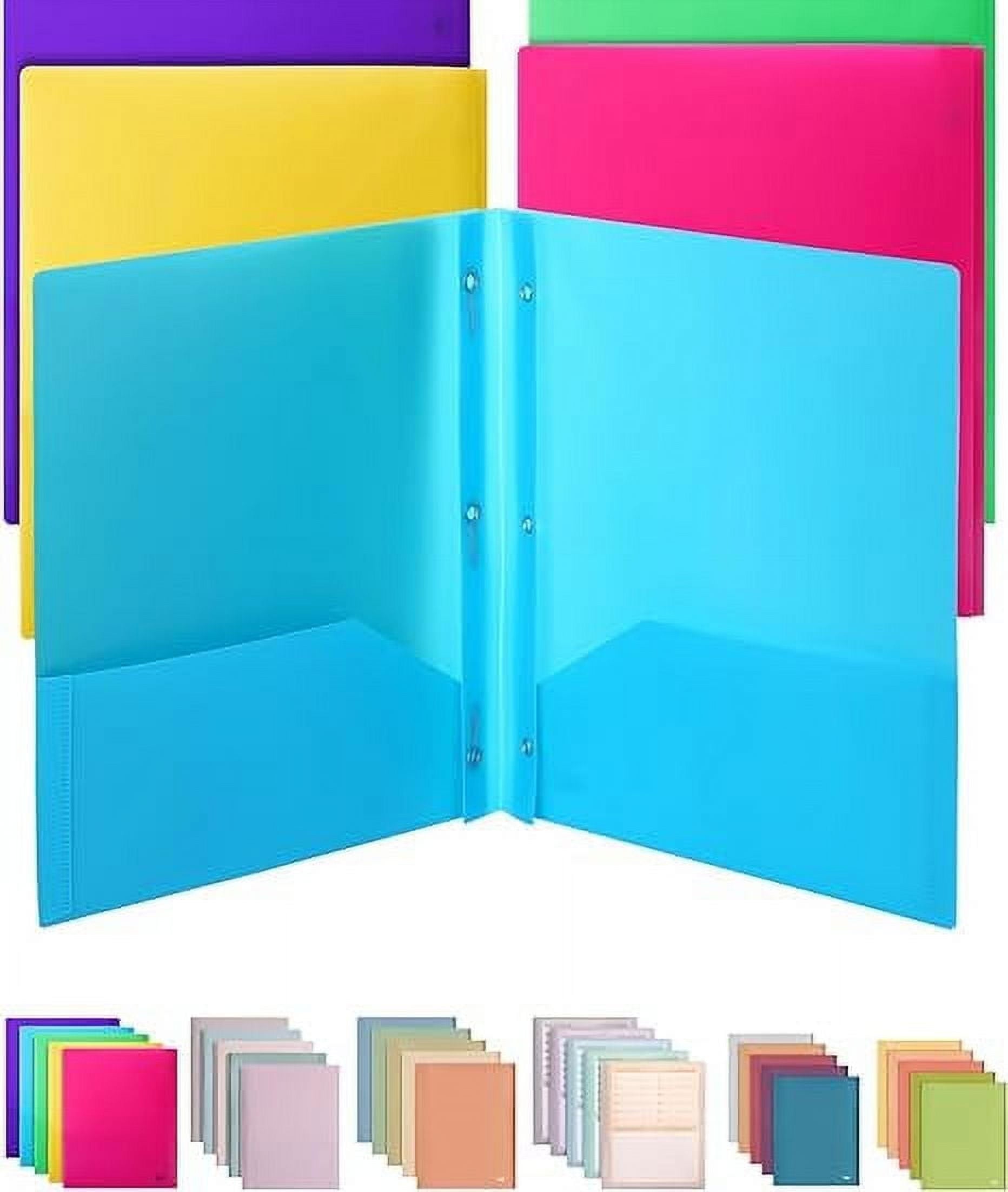 Miayilima Folders with Pockets and Prong with Fasteners 2 Pocket Folder 3 Prong Folders Plastic Black