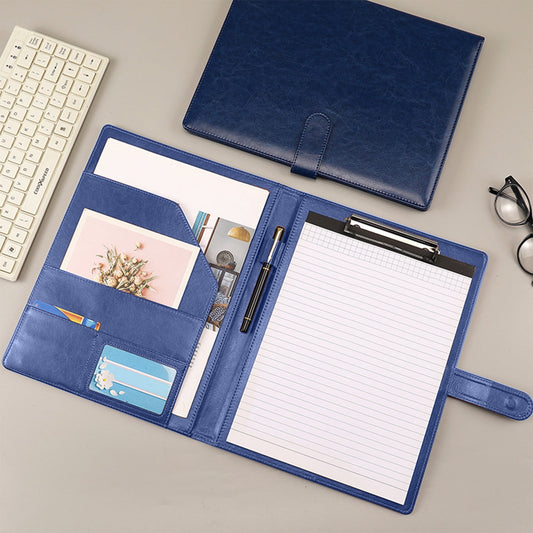 Naxoaeo Leather Portfolio Folder Padfolio, Business Padfolio Organizer Document Planner Portfolio Binder Storage Pocket for Legal Pad Holder Paperwork Phone Men Women (A4)