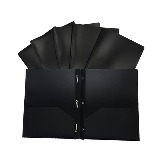 Office&Craft&Stationery Clearance! Leott Dunwell Colored Plastic Folder with Pockets and Prongs (Assorted Colors 2 Pack) Colorful Folders with Office & School Folders with Fasteners, 2X Folders