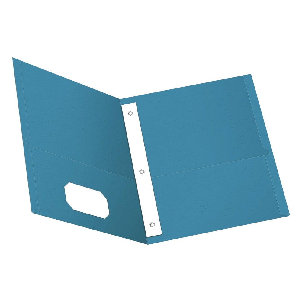 Oxford Twin Pocket 3-hole Fastener Folders, White, 25 / Box (Quantity)