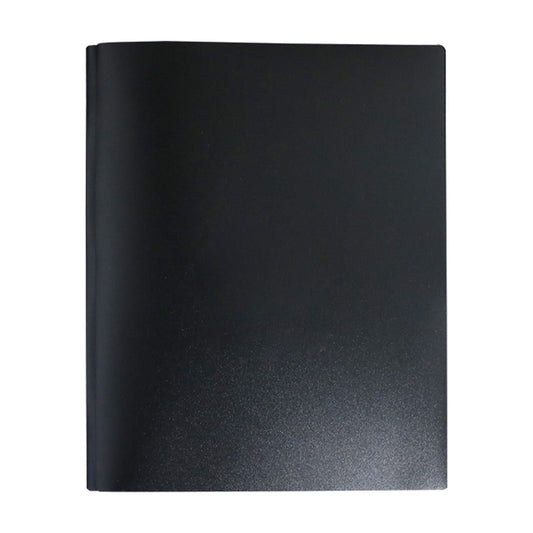 PPKVUFD Plastic 2 Pocket Folders with 3 Prongs, 1 Pack, Black, 3-Clasp Folders with Fasteners, Tear-Resistant, Fit Letter Size, for Organizing Papers in School, Office & Business