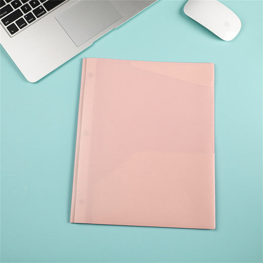Plastic Folder with Prongs for Homework - Two Pocket Letter Size Organizer, Back to School Essential for Students Pink(B,9.57x11.73")