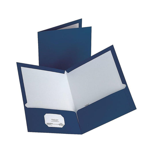 Staples 2-Pocket Laminated Folders Dark Blue 10/Pack (13372-CC)