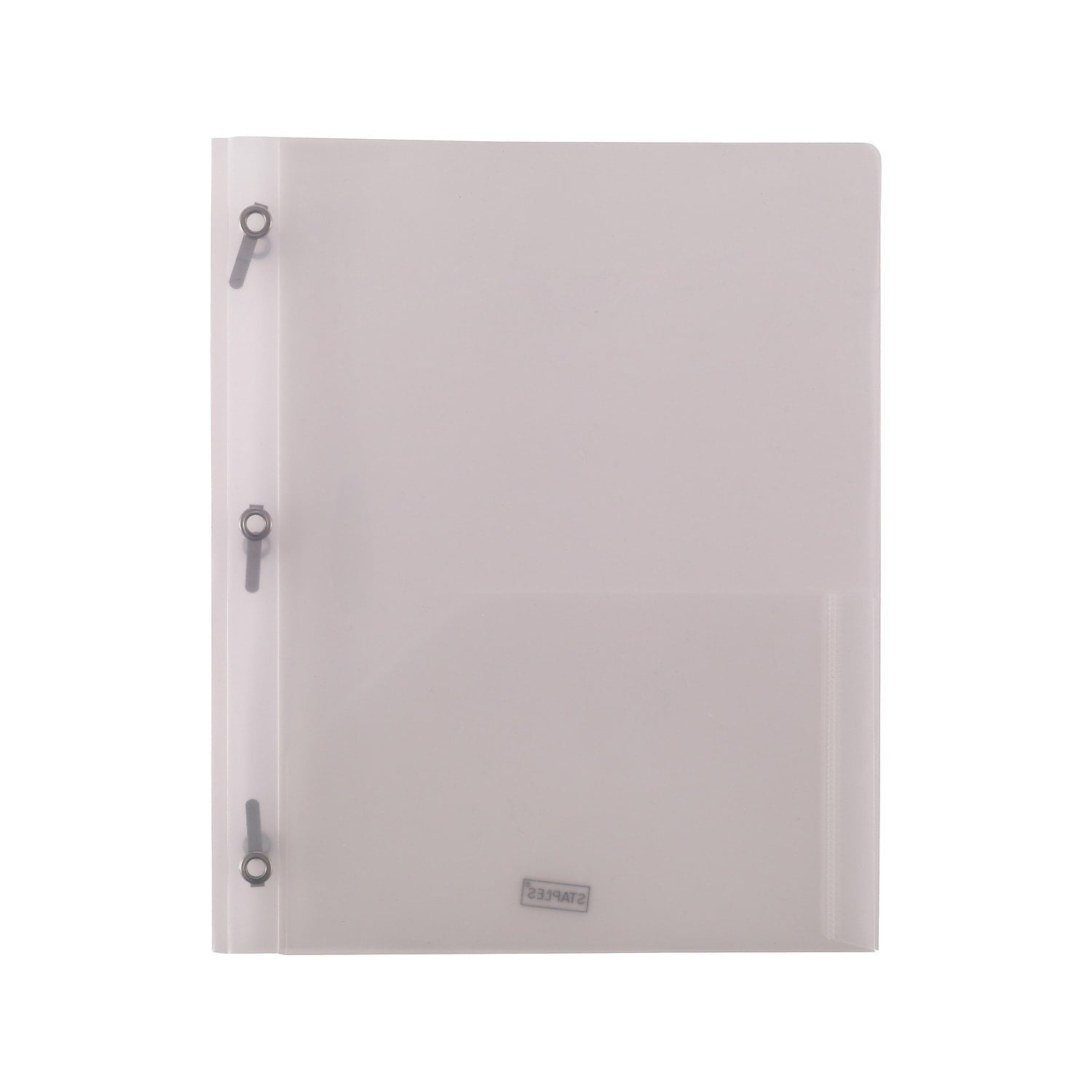 Staples 2-Pocket Presentation Folder with Fasteners Clear 3/Pack ST26387-CCVS