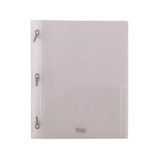 Staples 2-Pocket Presentation Folder with Fasteners Clear 3/Pack ST26387-CCVS