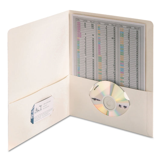 Smead Two-Pocket Folder Textured Paper White 25/Box 87861