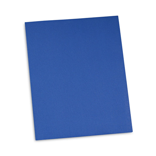 Universal Two-Pocket Portfolio, Embossed Leather Grain Paper, Light Blue, 25/Box (56601)