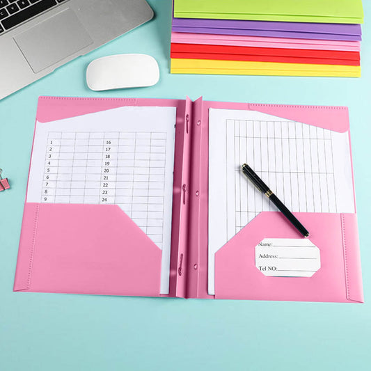 Yoloke Plastic Folders with Pockets and Prongs, Two Pocket Folder with Brads, 3 Prong Folders with Pockets for Letter Size Sheets