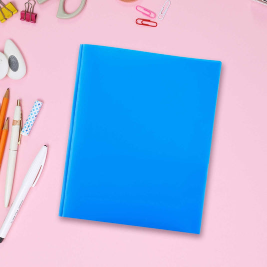 Yuseik Clearanceplastic Folder Blue, Pen+Gear 3 Prong 2 Pocket Poly Folder, (Plastic Folder*1)