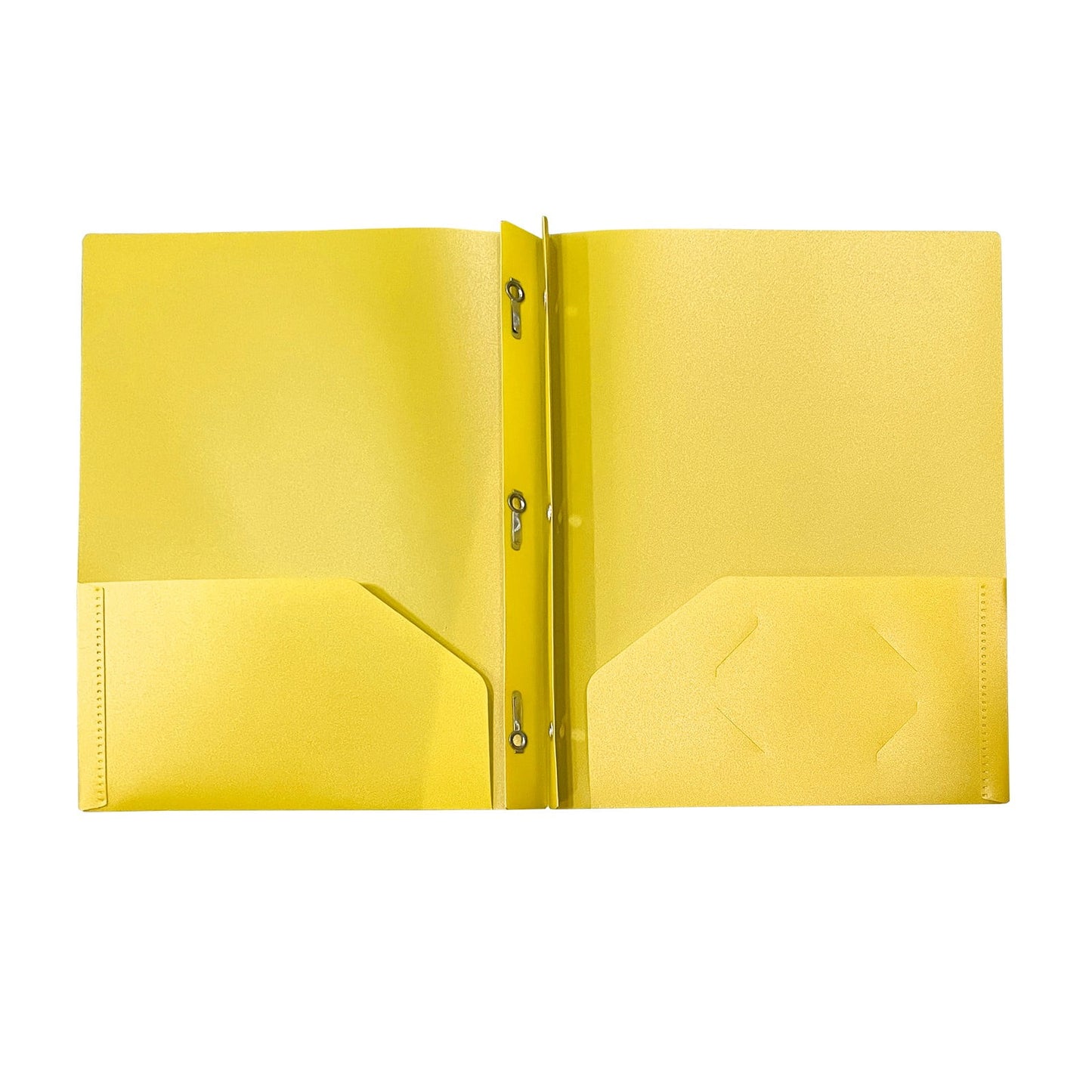 ZTTD 1Pc Pocket Folders with Brads, Poly Folder with Brads, Plastic Solid Colored Folder with Pocket and Prong, 3 Brad Plastic Pocket Folder for Letter Size Paper, Yellow