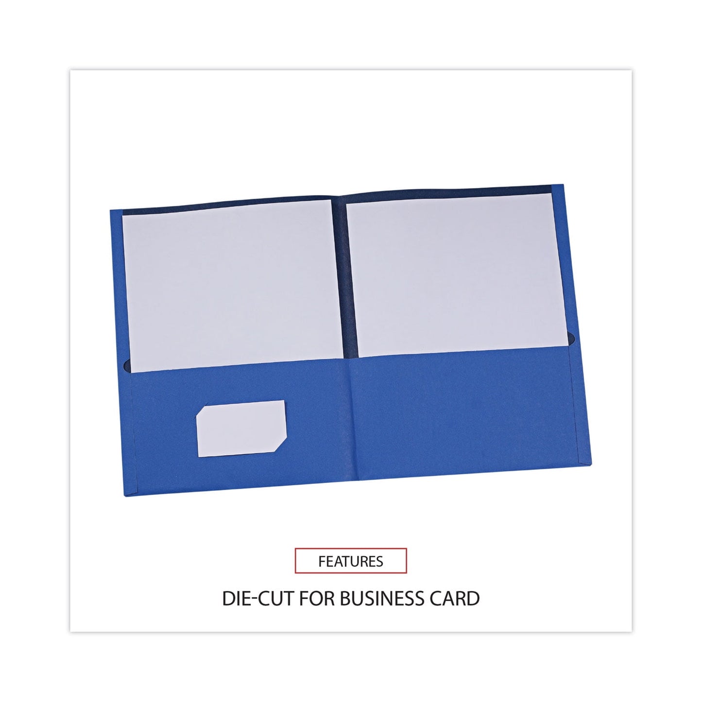 Universal Two-Pocket Portfolio, Embossed Leather Grain Paper, Light Blue, 25/Box (56601)