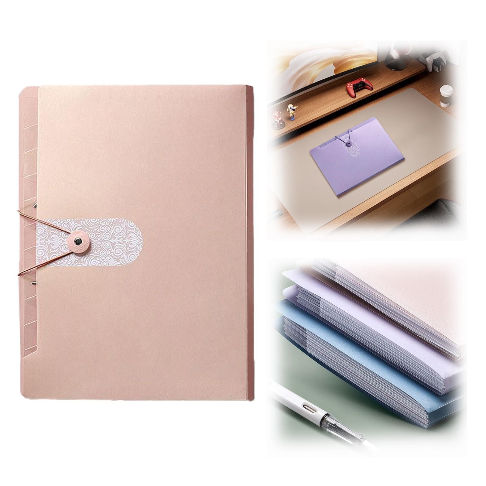 Kilougeis Clearance 3 Prong Poly Folder with Pockets Pocket Folder Classroom&nbsp;Must&nbsp;Haves Folder multi-layer accordion bag test paper storage A