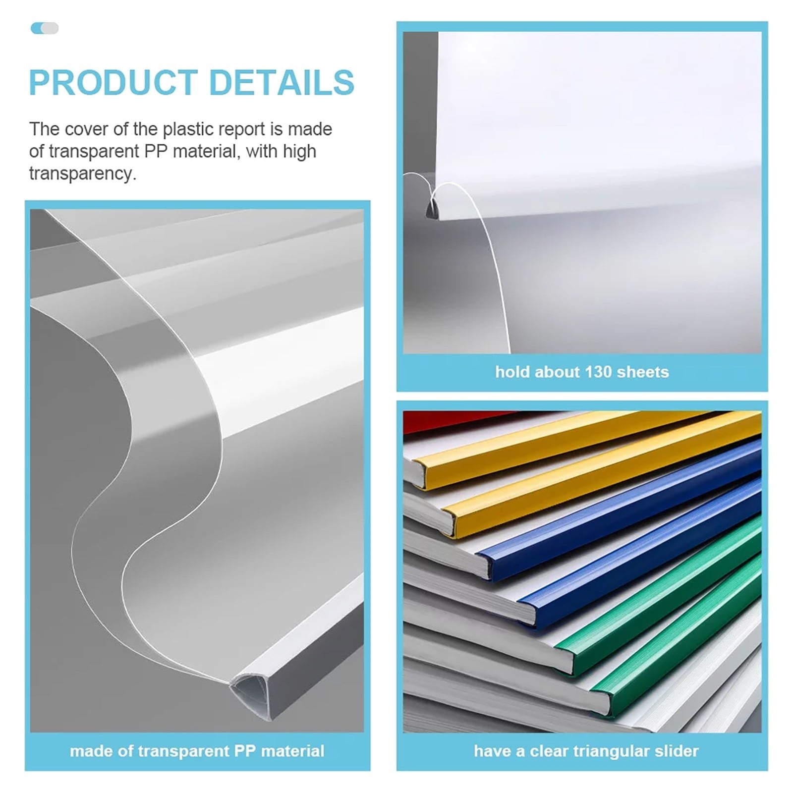 Zuioae Clearance Sale A4 Folder Drawer Clip, 10Pcs Transparent File Folder Sliding Bar Report Covers for A4 Report Display Cover Organizer (Include: 10X Folder Drawer) Fixing Clip Clearance