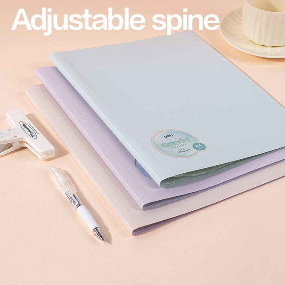 Deli 3-Pcs Display Folder Set with 20 Clear Pockets, Ideal For Home File Storage And Organization.
