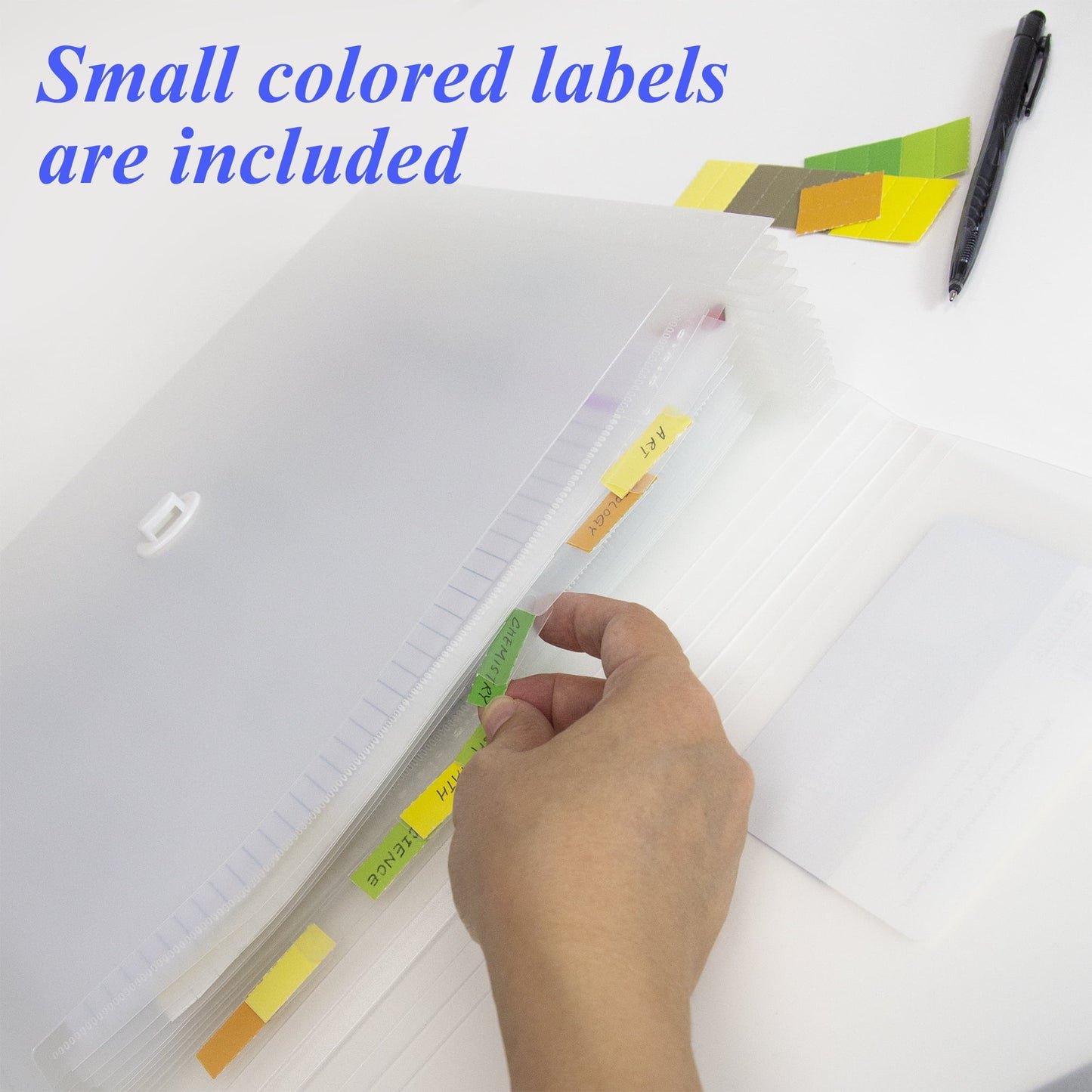 BAZIC Expanding File Folder 13 Pockets Color Tab, Document Envelopes, 2-Pack