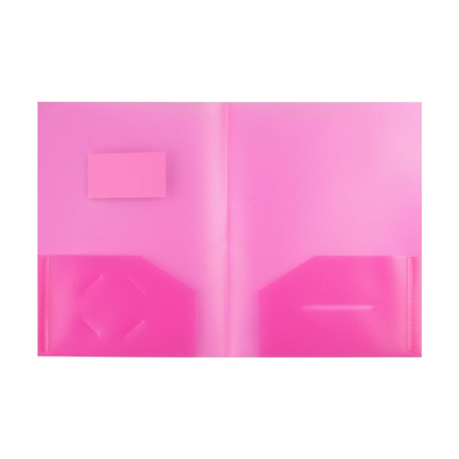 ZOURIH Plastic Folders with Pockets , 2 Pocket Poly Folders for School, Home or Office, Durable Acid-Free Poly, Includes Removable Adhesive Labels（2 Pack）