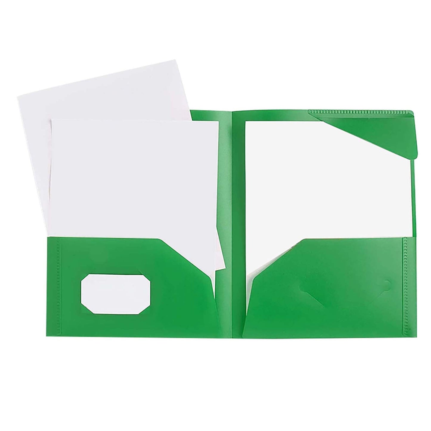 Plastic Pocket File Folders No Prongs, Poly Folders with Prongs for School Office, Letter Size Colored 2 Pocket Folders No Prong Folders, Heavy Duty Plastic Folders with Pockets and No Brads(Black)
