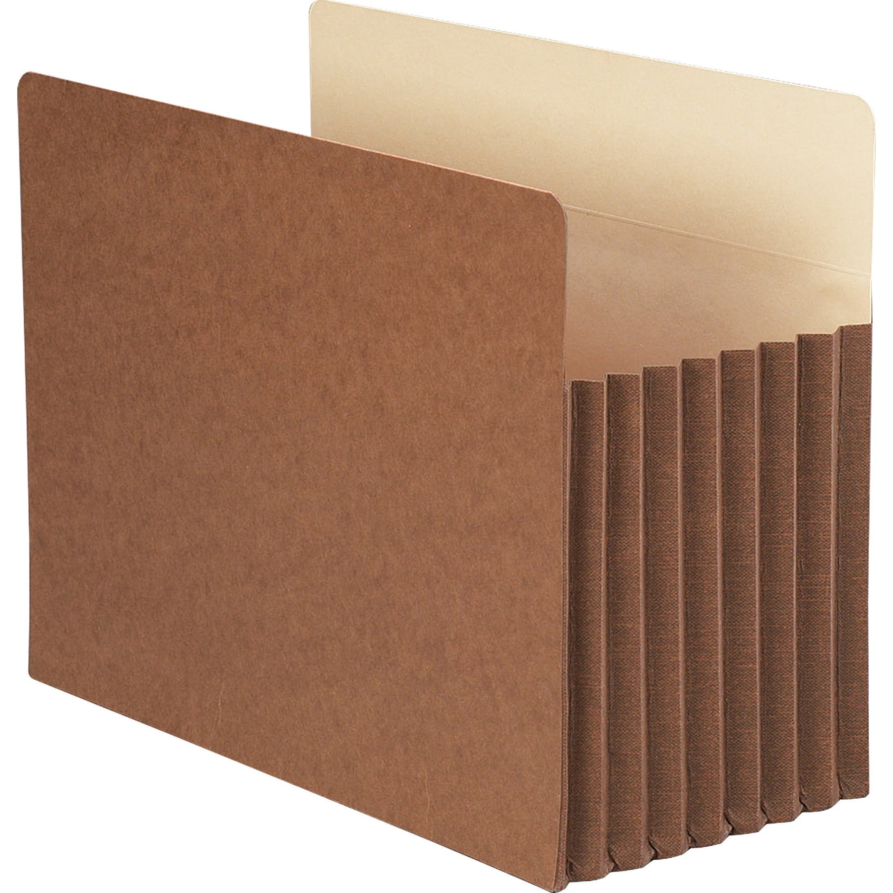 Smead 7" Exp Pocket with Tyvek, Straight, Letter, Manila/Redrope, 5/Box