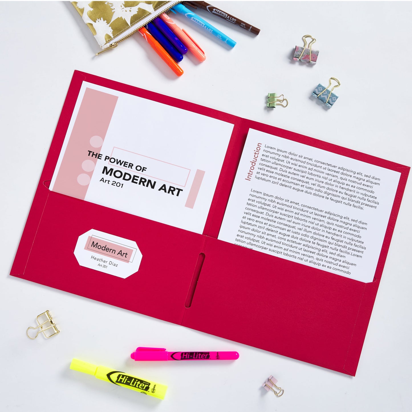 Two Pocket Folders, Holds up to 40 Sheets, 25 Red Folders (47989)