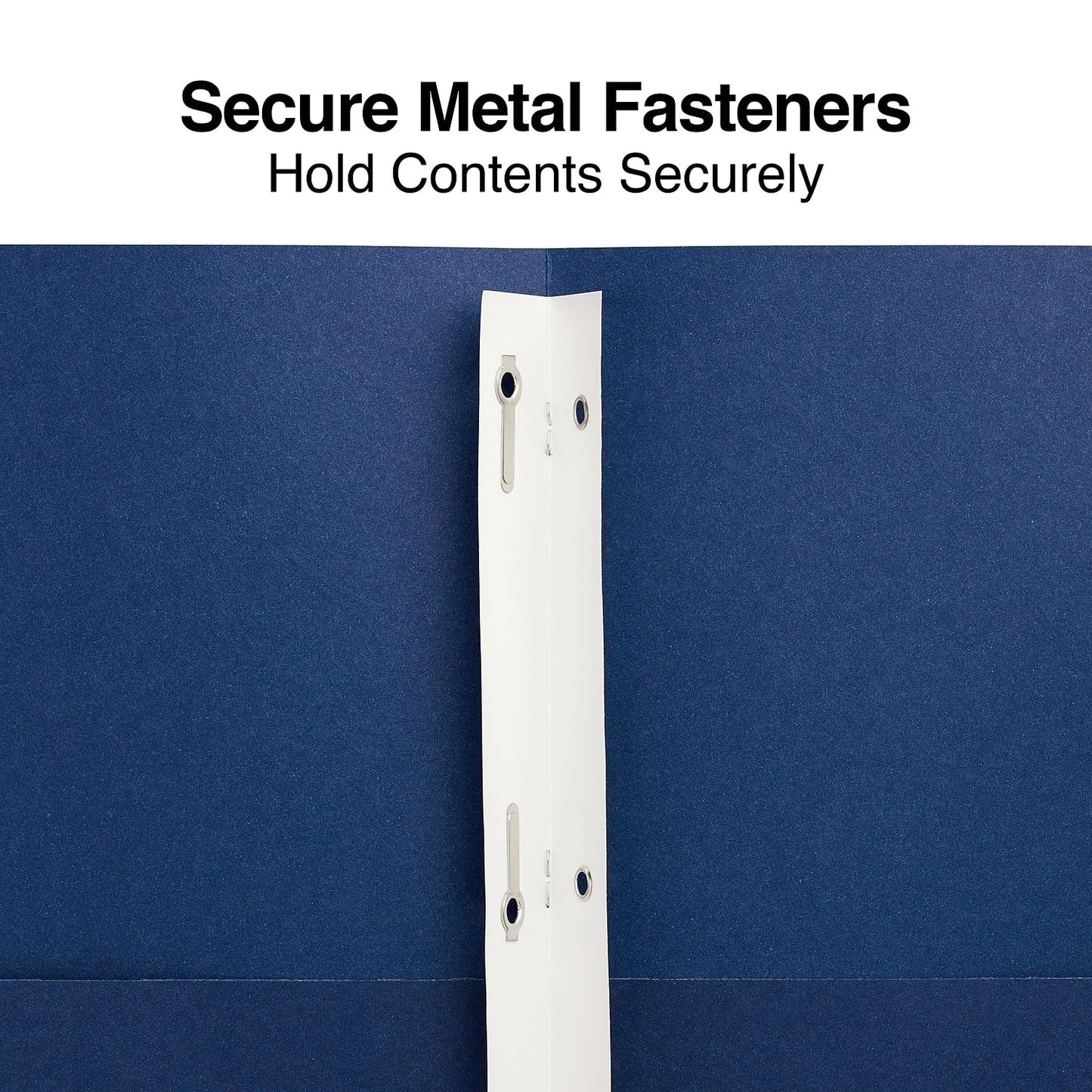 Staples 10% Recyled Smooth 2-Pocket Paper Presentation Folder with Fasteners Dark Blue 10/Pack