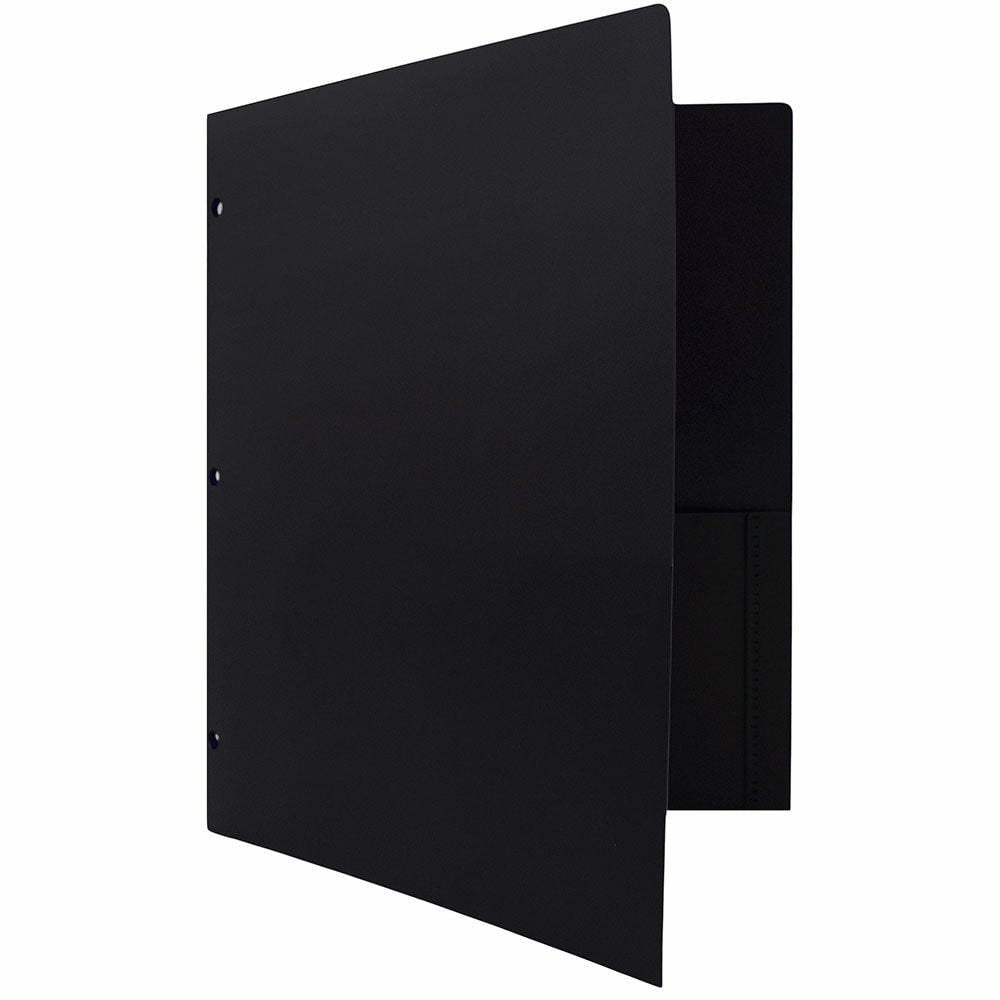 JAM Paper Letter Size 2-Pockets Pocket Folders, Black, 3 Count