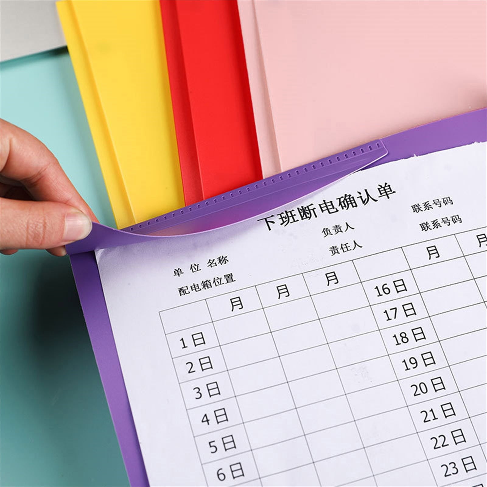 Plastic Folders with 3 Prongs Fasteners, 2 Pockets Folders with Brads & Business Card Holder for Letter Size Paper, Heavy Duty Folders for School Home Office and Business, 9.57x11.73"