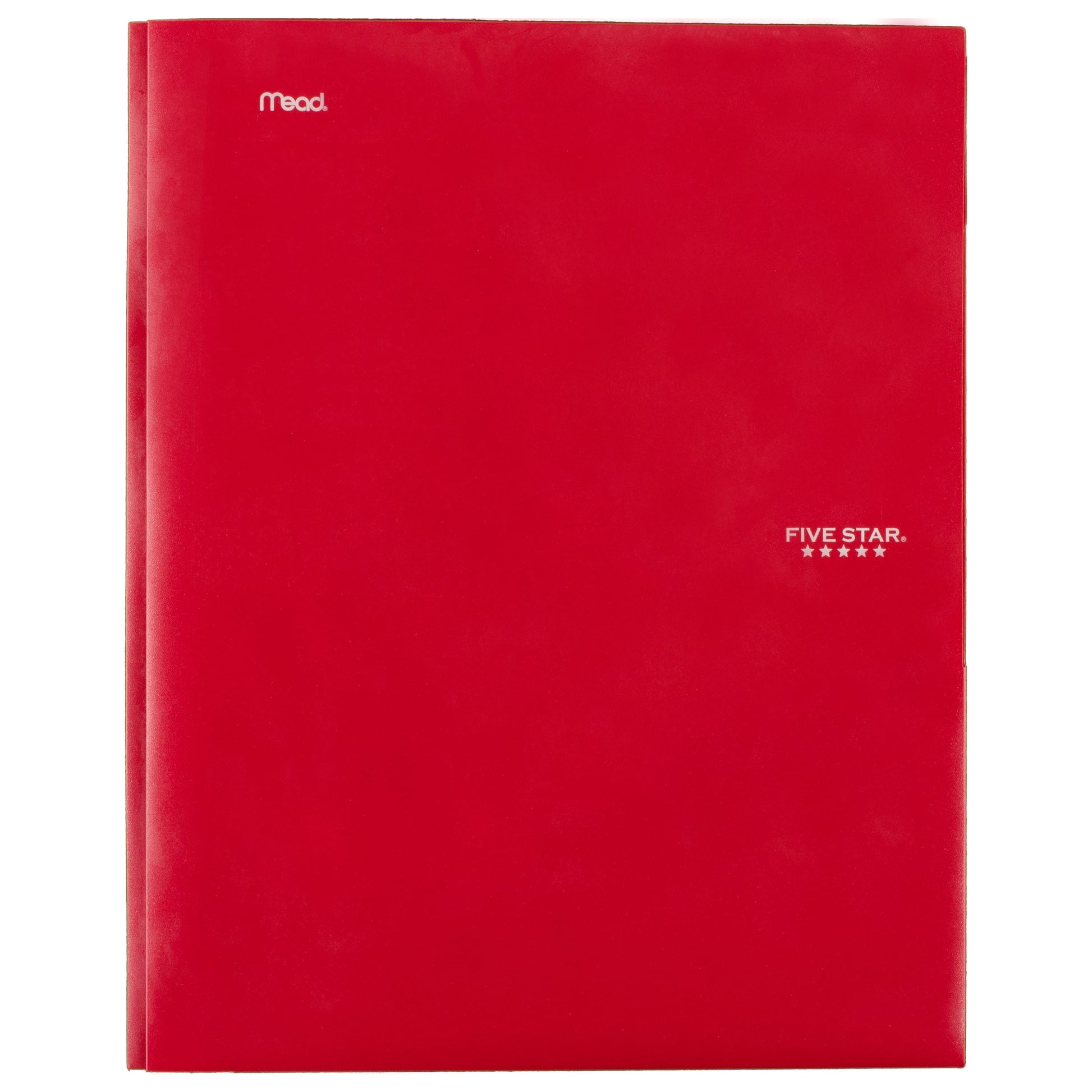 Five Star 2-Pocket Stay-Put Plastic Folder, Red (72109)