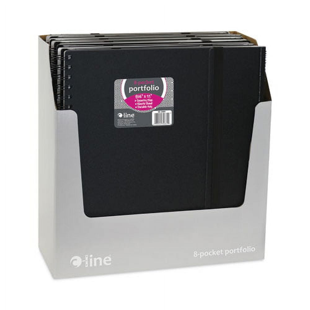 Eight-Pocket Portfolio With Security Flap, Polypropylene, 8.5 X 11, Black/white | Bundle of 2 Each
