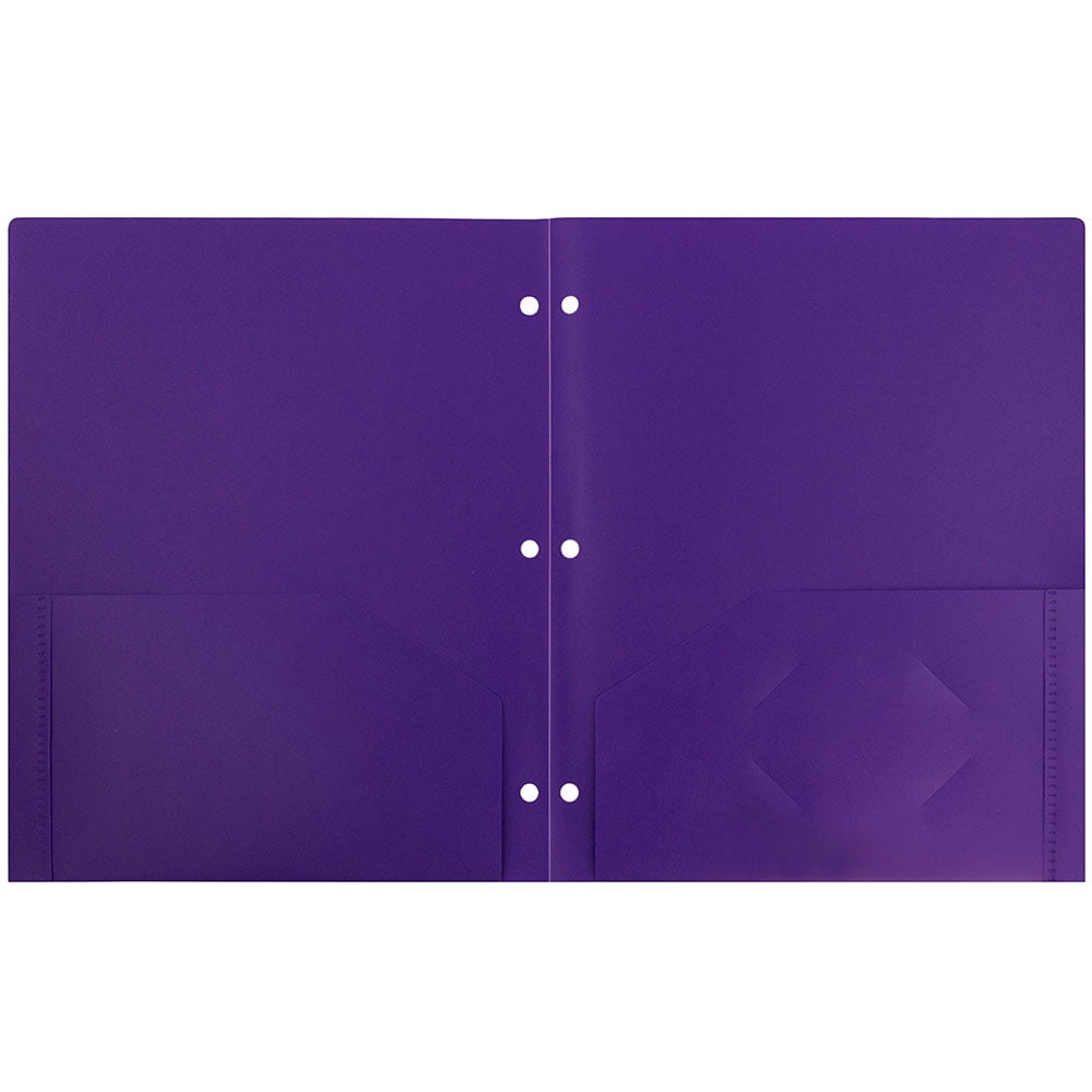 JAM Paper Plastic 2 Pocket School POP Folders with Fastener Clasps, Clear, 6/Pack