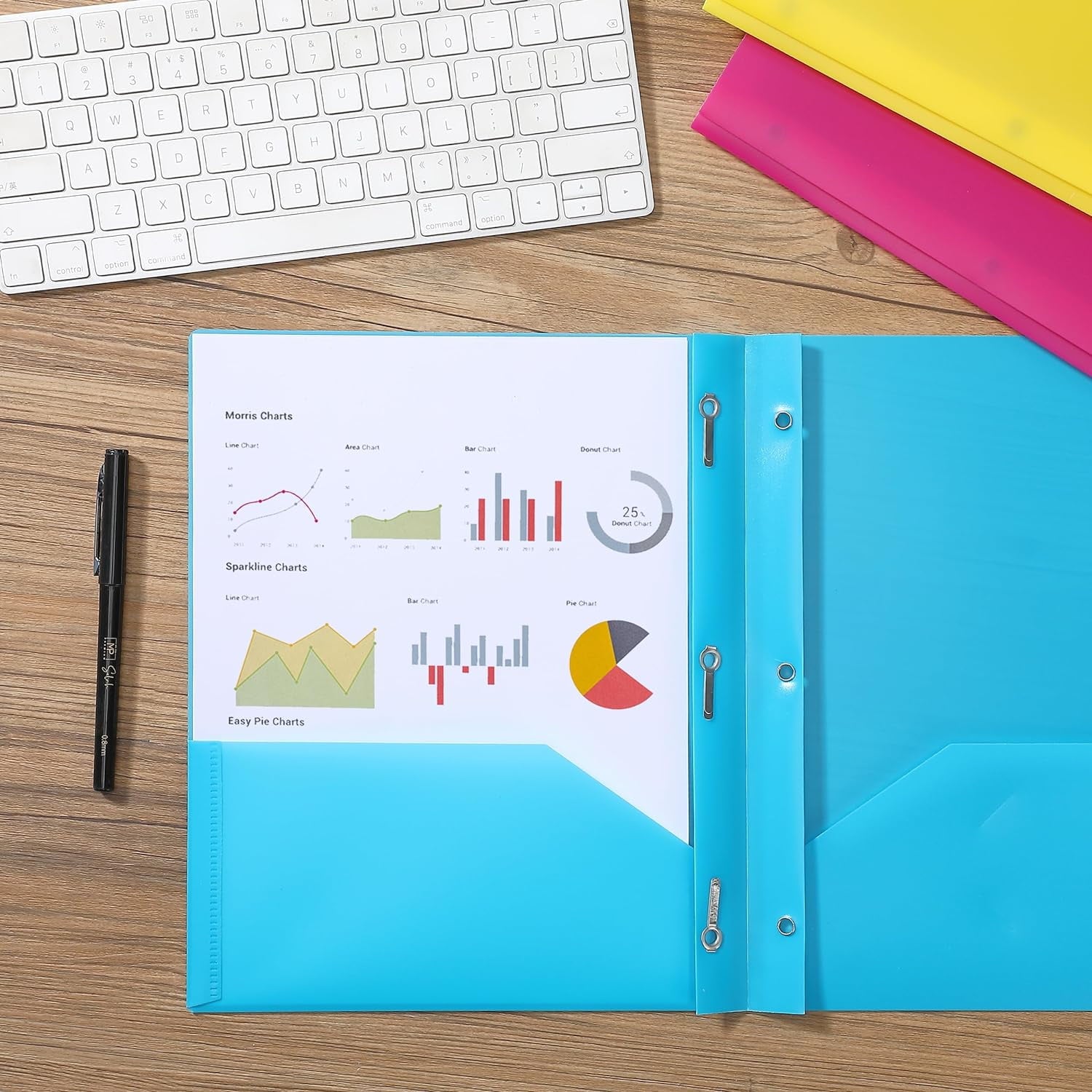 Mr. Pen- Plastic Folders with Pockets and Prongs, 15 Pack, Vibrant Colors, Pocket Folders, Folders with Prongs