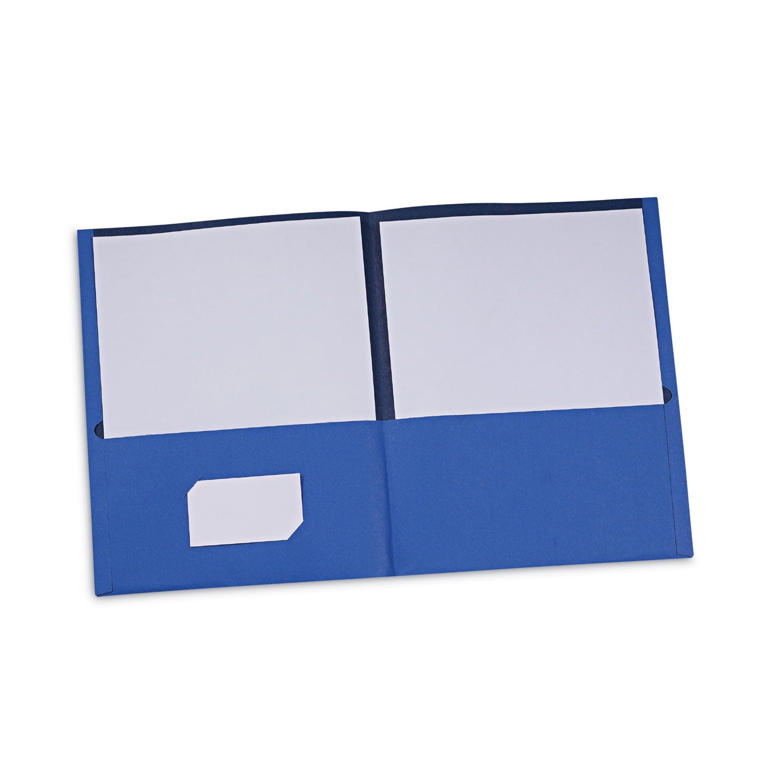 Universal Two-Pocket Portfolio, Embossed Leather Grain Paper, Light Blue, 25/Box (56601)